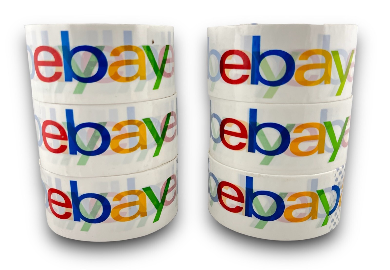 6 Roll Genuine EBAY Packaging Tape Color Logo 2” x 75” Yard FREE SHIPPING