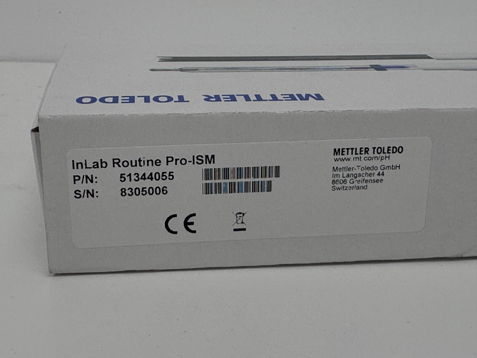 Mettler Toledo InLab Routine Pro-ISM pH Electrode P/N 51344055