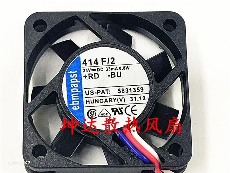 1 PCS Cooling Fan TYP 414 F/2 DC24V 0.8W 4010 4CM 3 wire Cooling fan