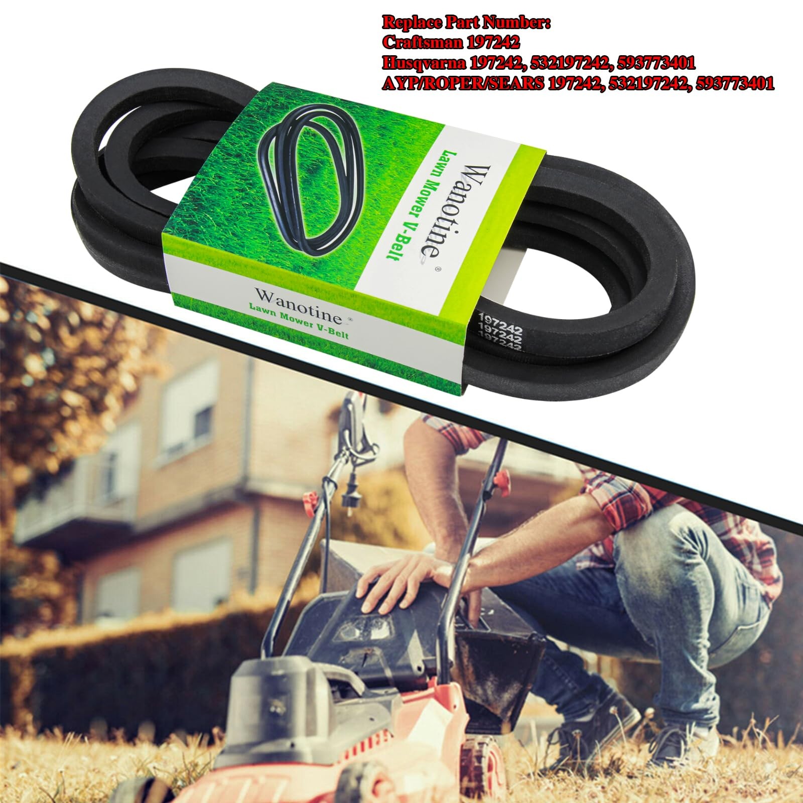 48 Inch Mower Deck Belt 5/8 x 138 3/4 for Craftsman Husqvarna Riding Lawn Tracto