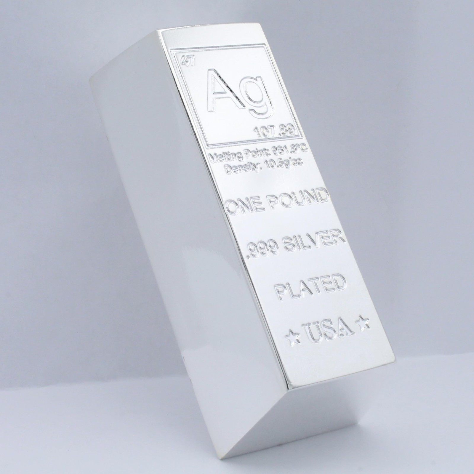 Mint State Gold 1 Lb Silver Plated Bar Trapezoid Ingot .999 –