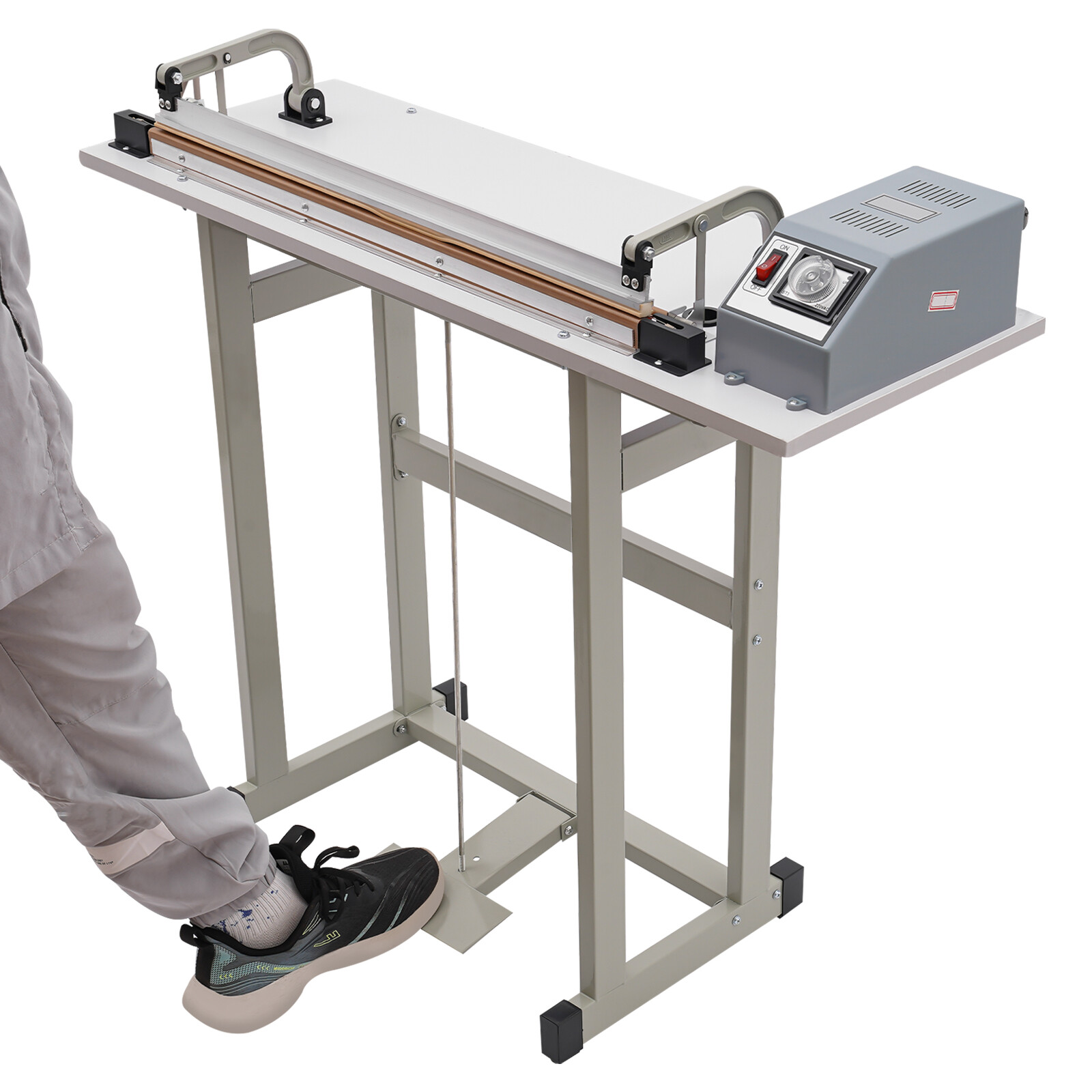 22.83″ Foot Pedal Impulse Sealer Heat Sealing Machine,Plastic Bag Sealer AC 110V