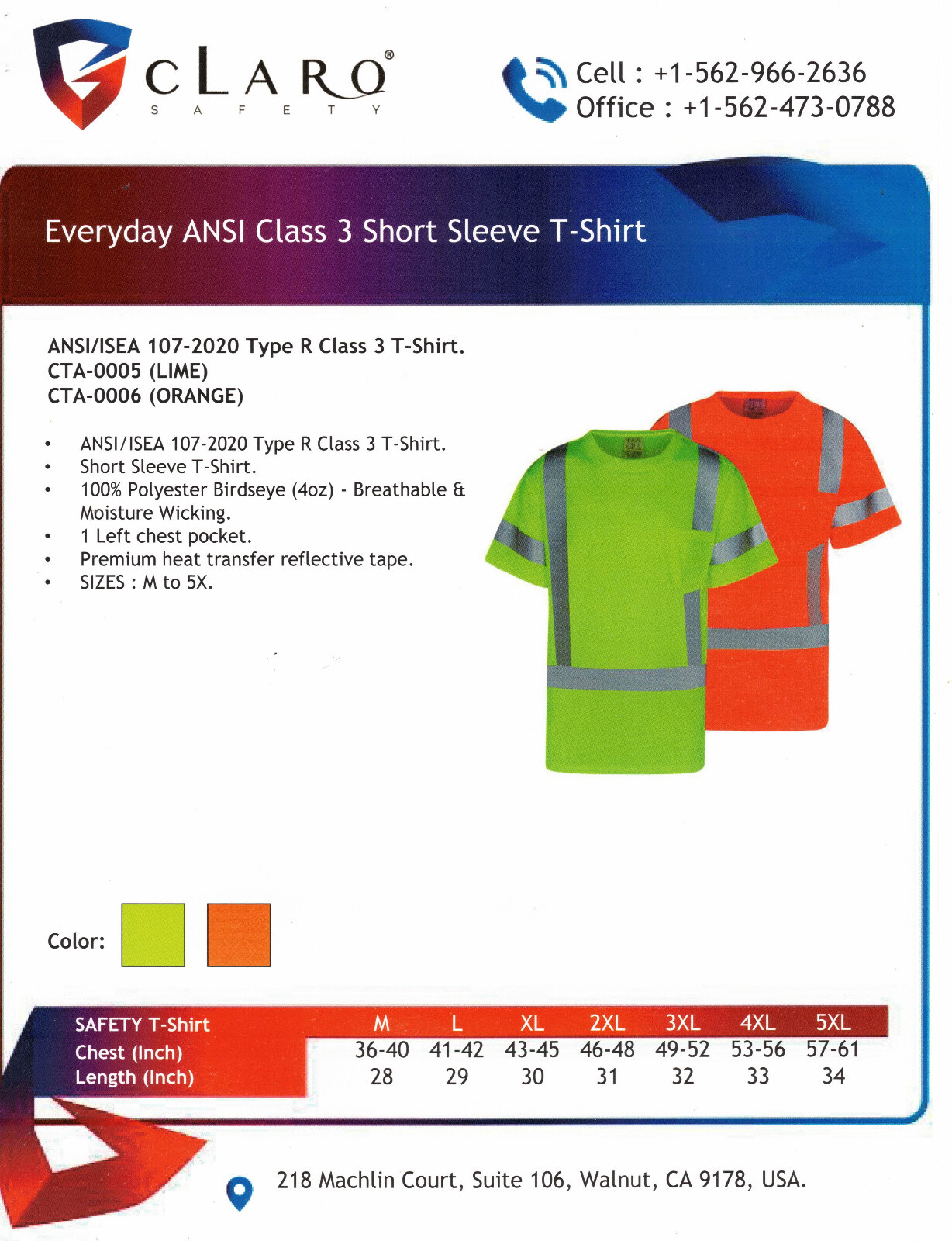 4 Pack Everyday ANSI Class 3 Short Sleeve T-Shirt