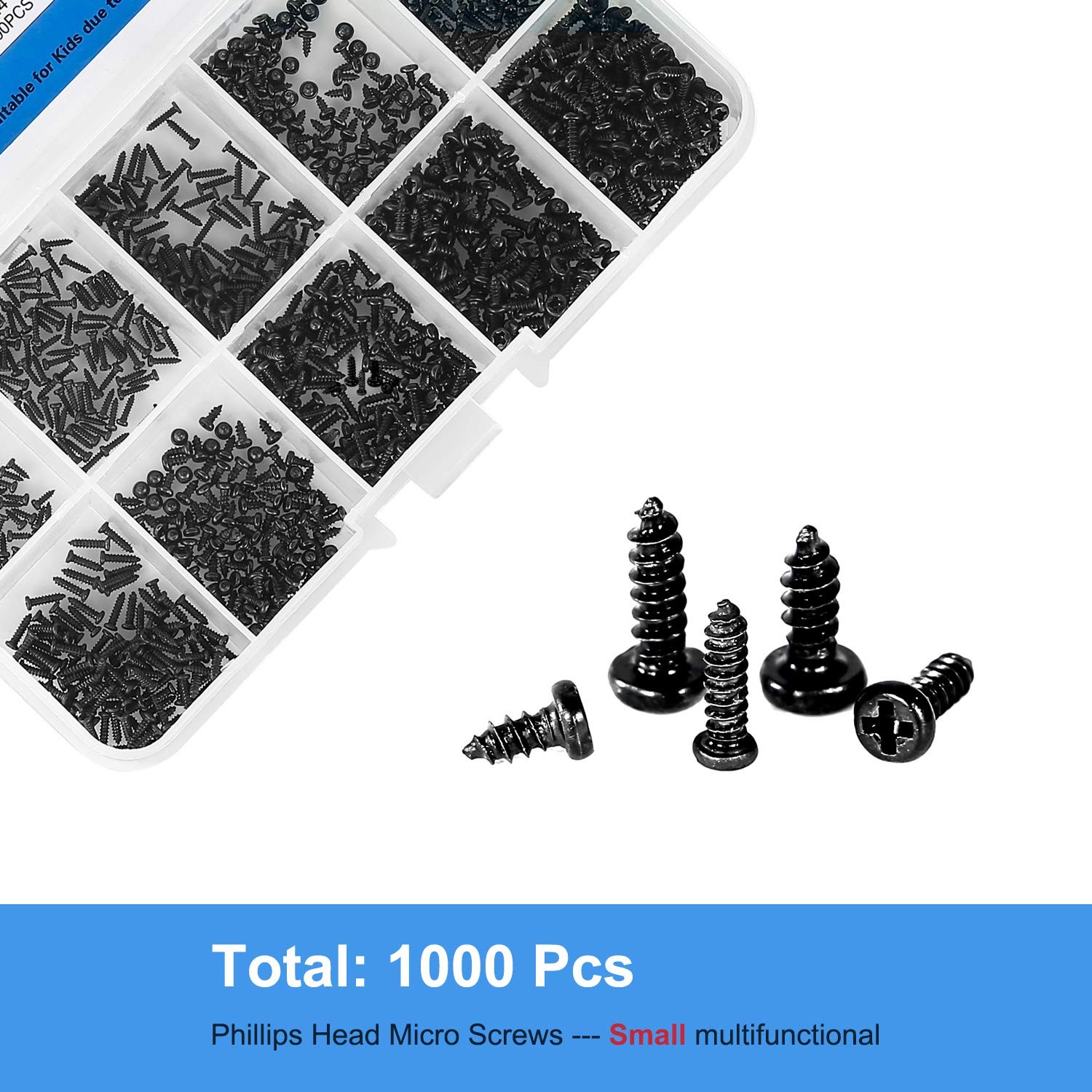 MEIYYJ 10 Kinds Small Multi-Purpose M1 M1.2 M1.4 M1.7 1.7 millimeters, Black