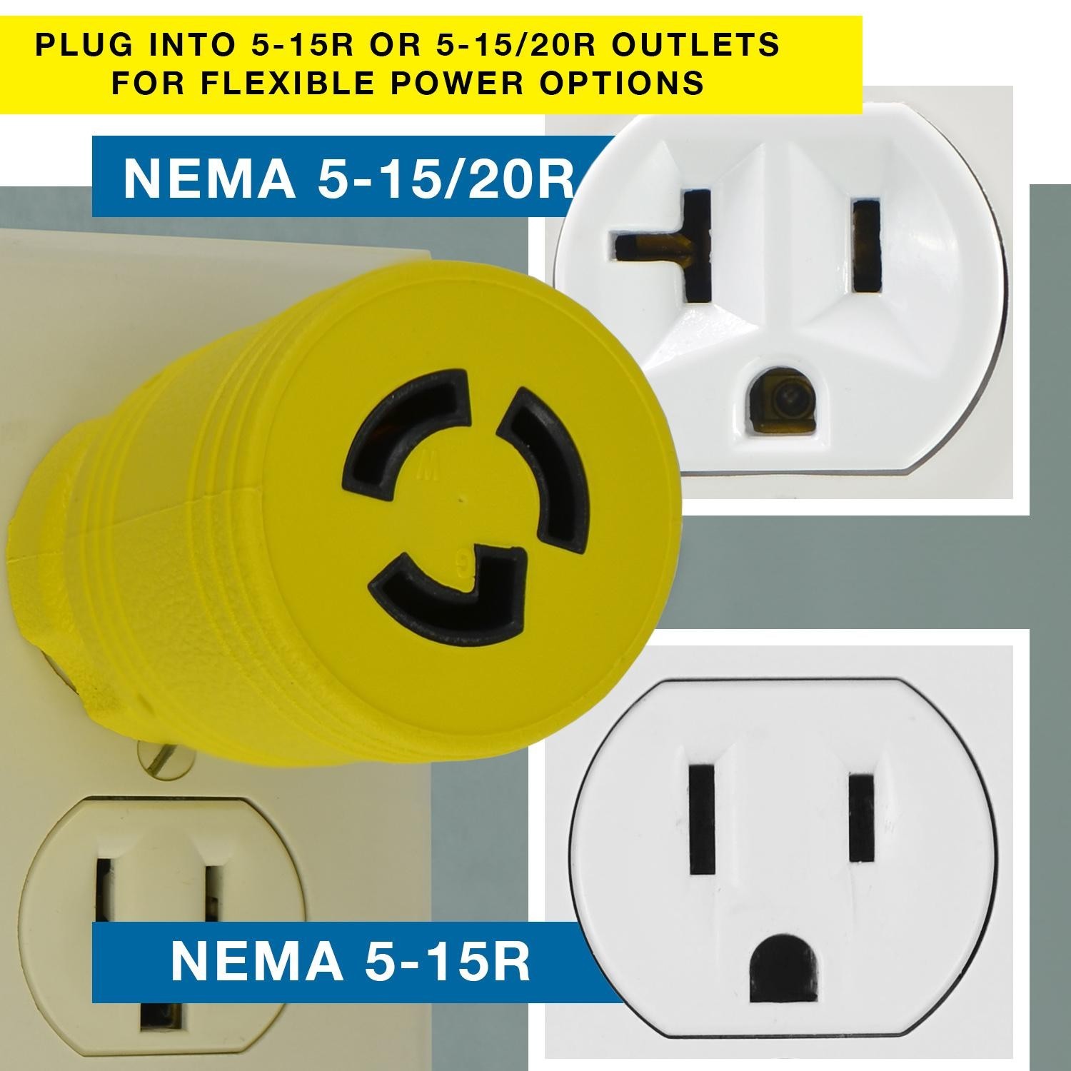 Conntek 30111-YW Plug Adapter NEMA 5-15P to L5-15R