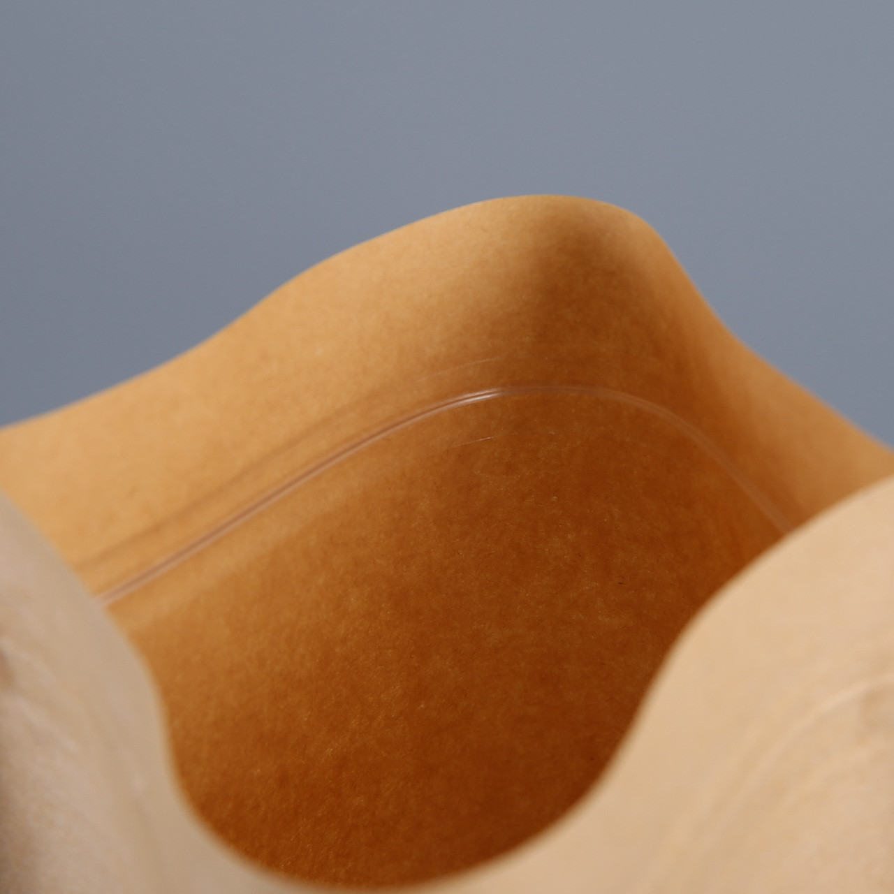 Brown / White Kraft Paper Pouches Stand Up Food Bag With Clear Window