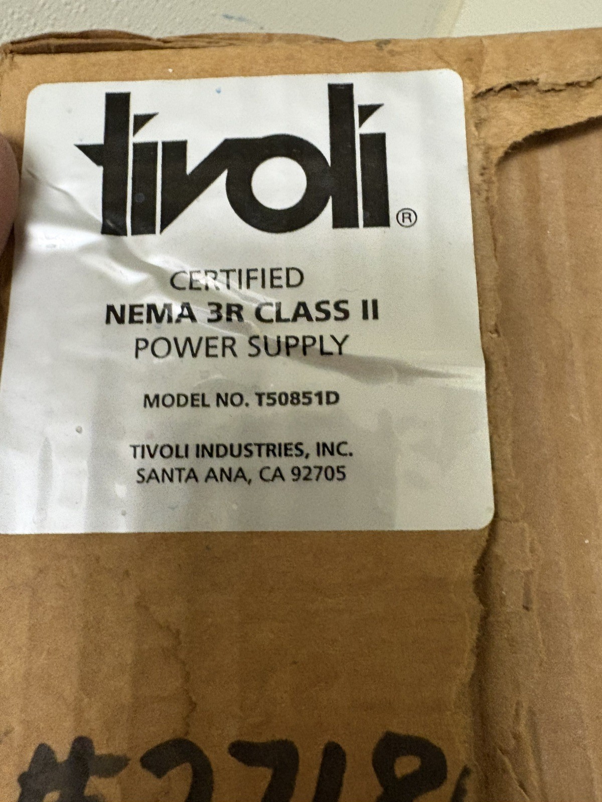 Tivoli Nema 3R Class II Power Supply Outdoor Enclosed Transformer model 4250119