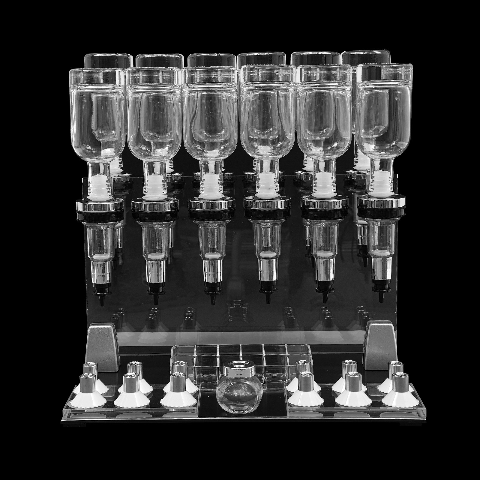 12 Bottles Manual Perfume Dispenser Desktop Perfume Dispenser Machine 200ml