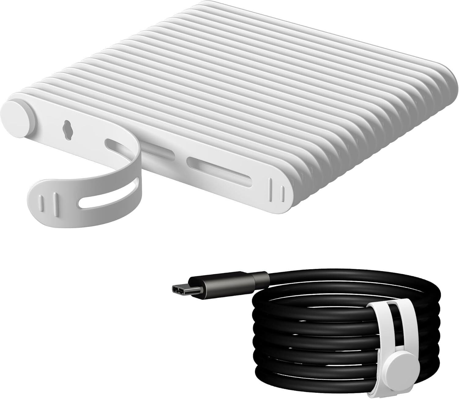 20Pcs Nearockle Reusable Cable Ties, Adjustable Silicone Cord 20pcs-white