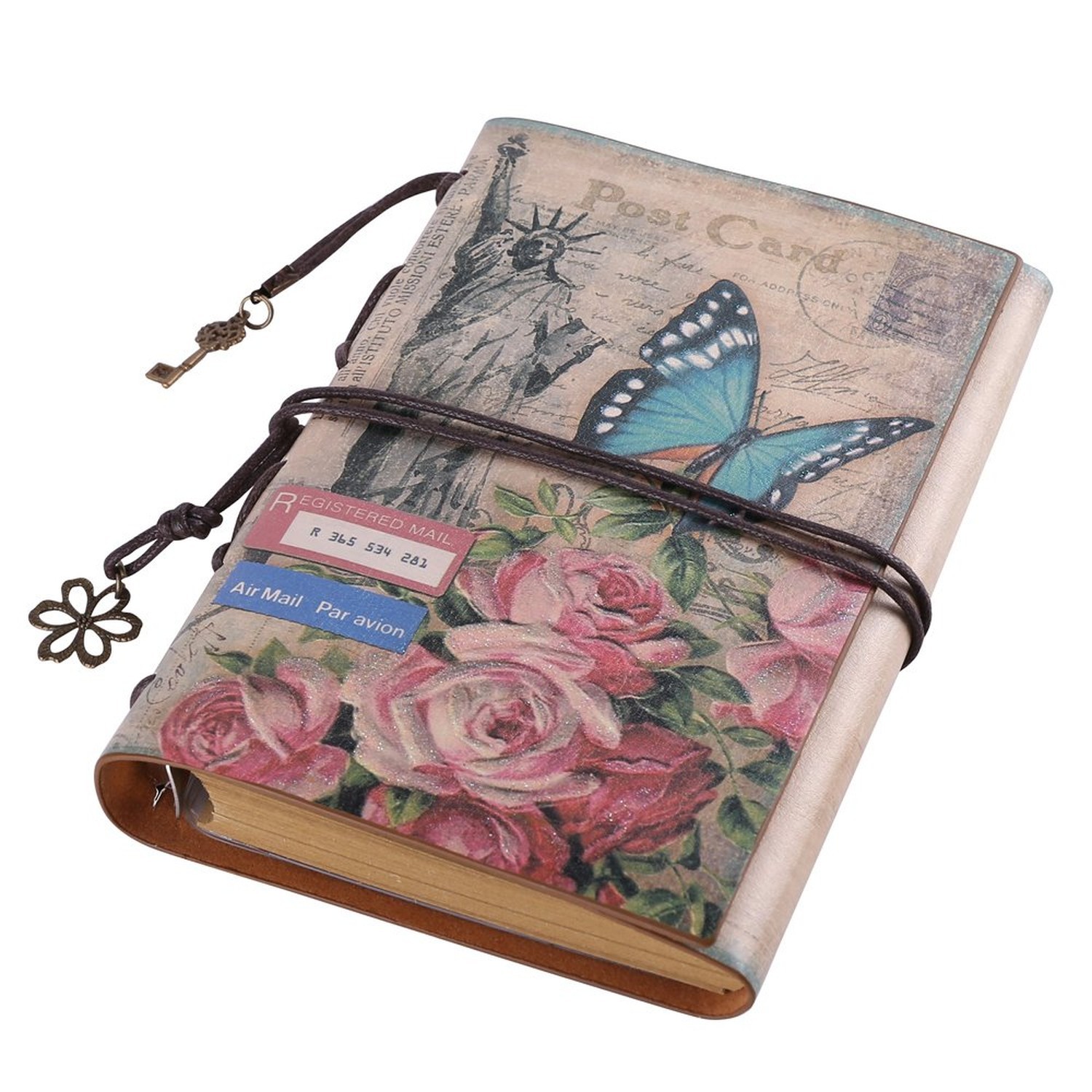 Leather Journal Notebook, MALEDEN Vintage Travel Journal for Women Refillable…