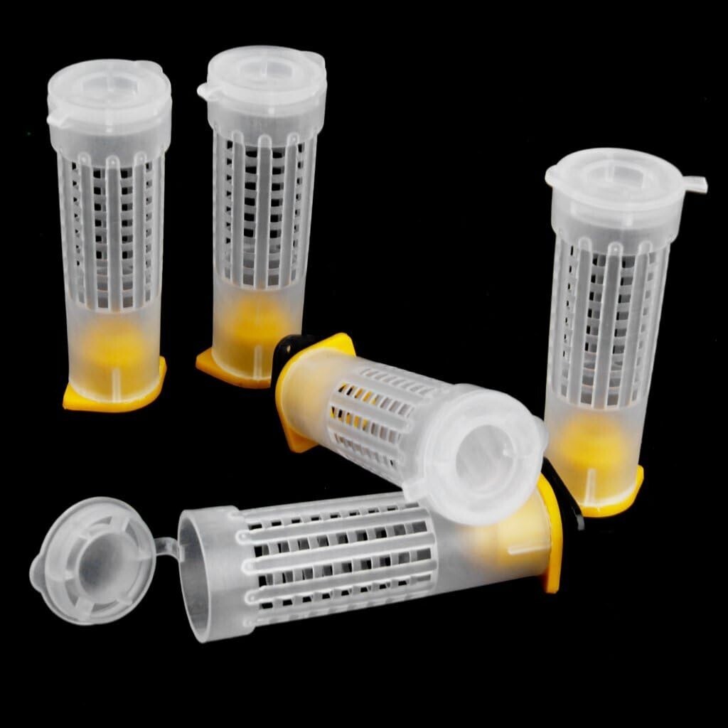40pcs Mini Beekeeping Rearing Cup Kit Queen Bee Cages Bee Cell Protective Cover