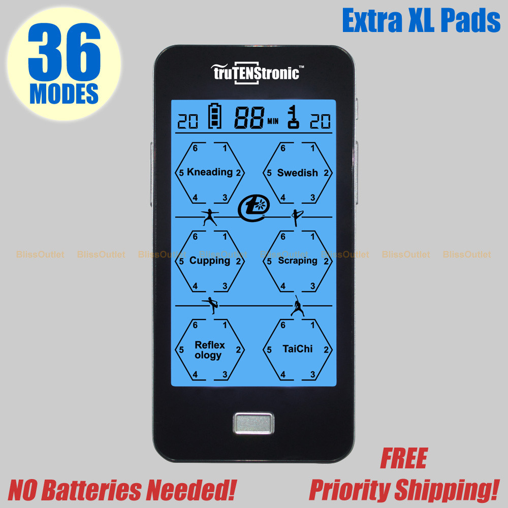 truTENS TENS EMS Unit Pro Rechargeable Battery Muscle Stimulator 36 Modes XL