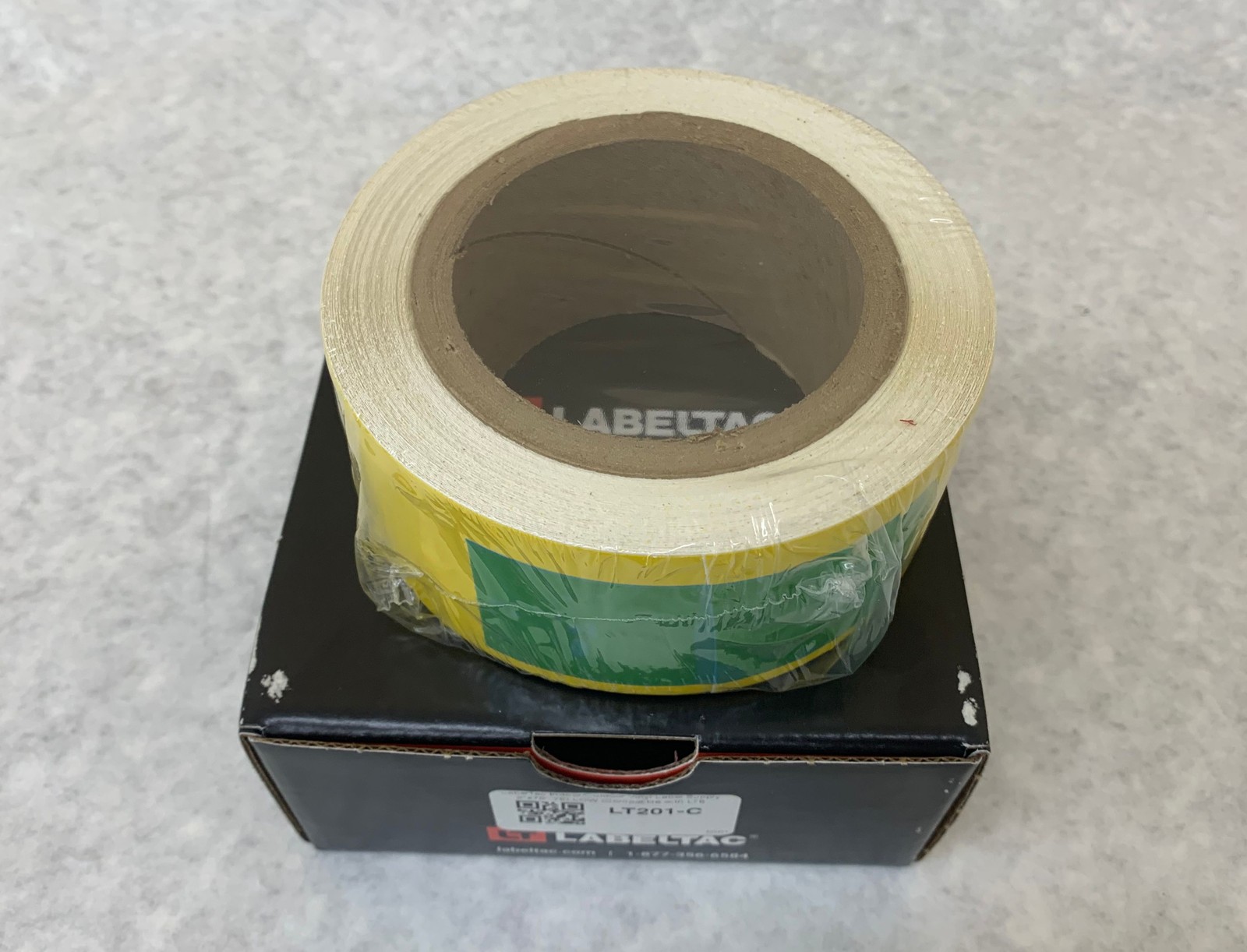 LabelTac LT201-C 2″x75′ Yellow Indoor / Outdoor Vinyl Label for LT6