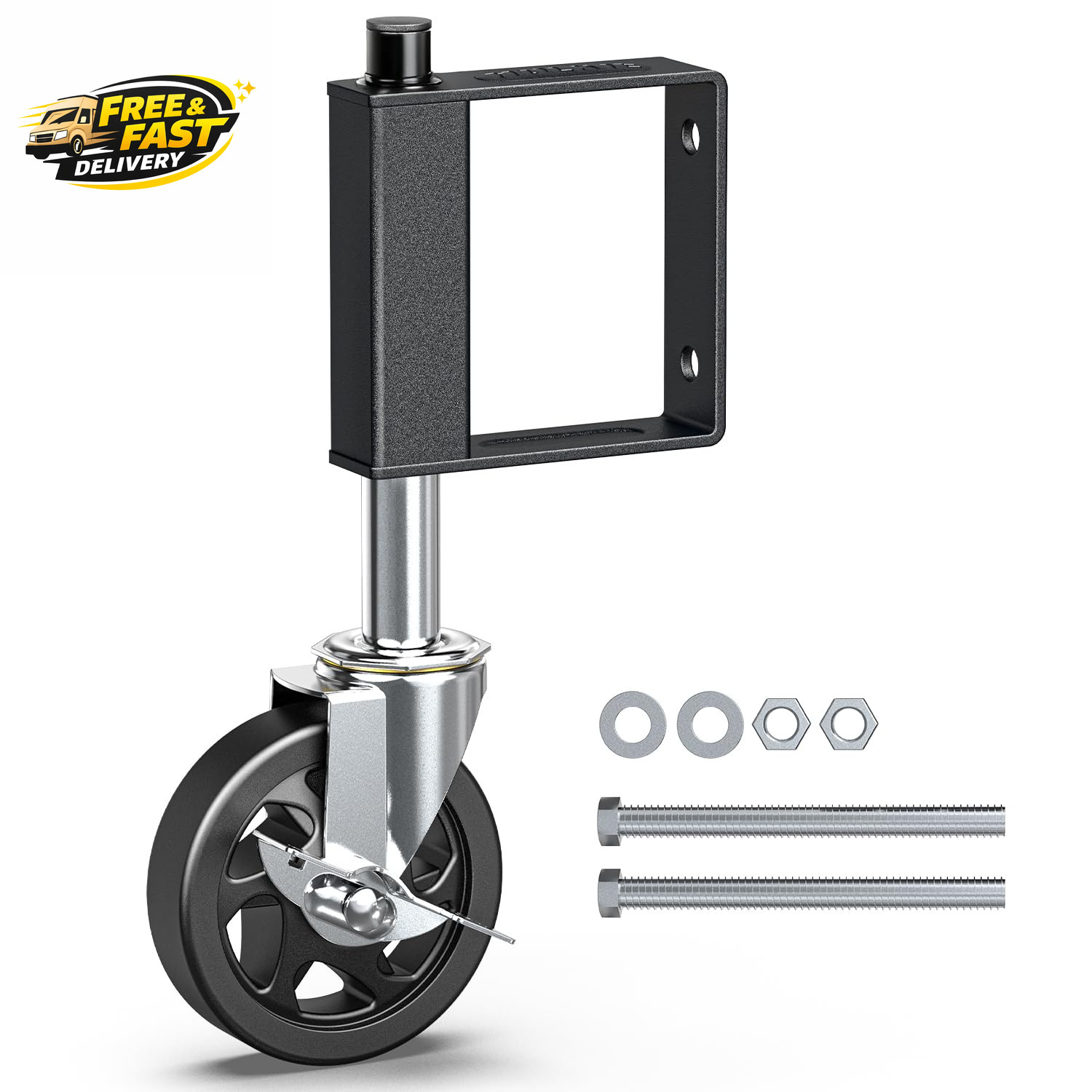 Heavy Duty Gate Caster, Spring Loaded Gate Wheel, Swivel Caster Wheels Wooden