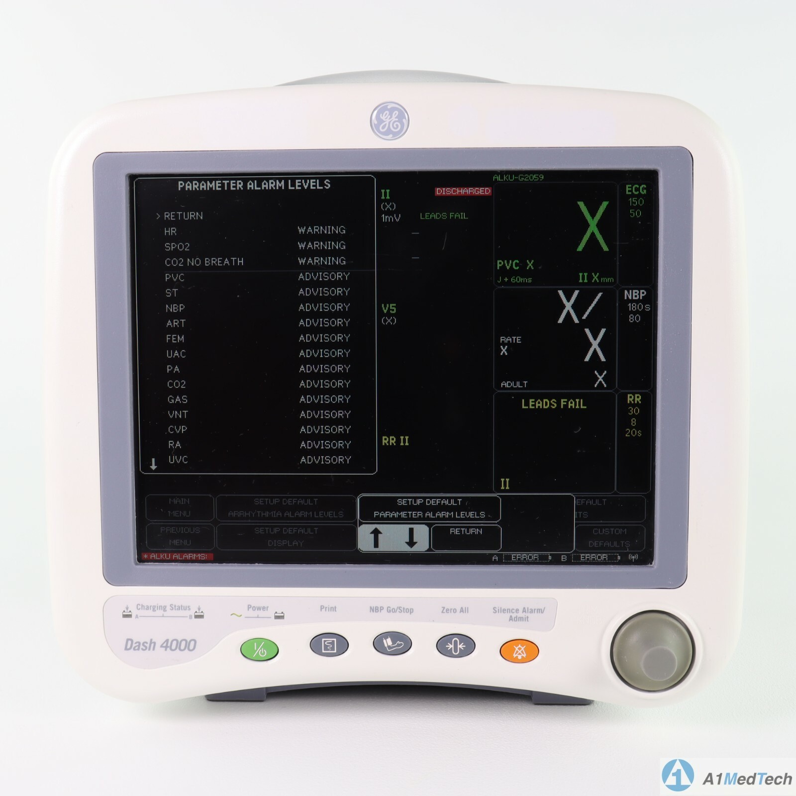 GE Medical Dash 4000 Wireless Patient Monitor 2035598-209 with Cables & Printer