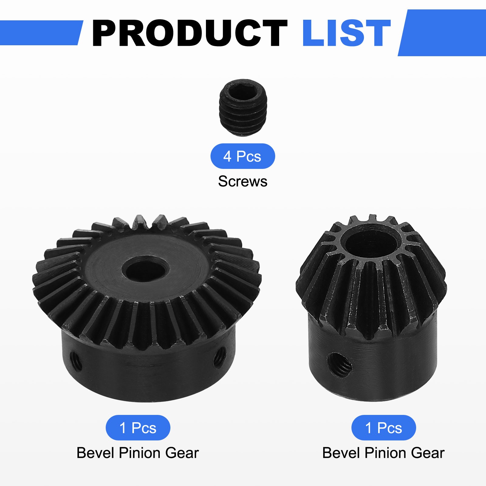 2Pcs Tapered Bevel Gear Set, 1.5 m 1:2 (15T/30T) Bevel Gear(8/8mm Shaft Hole)