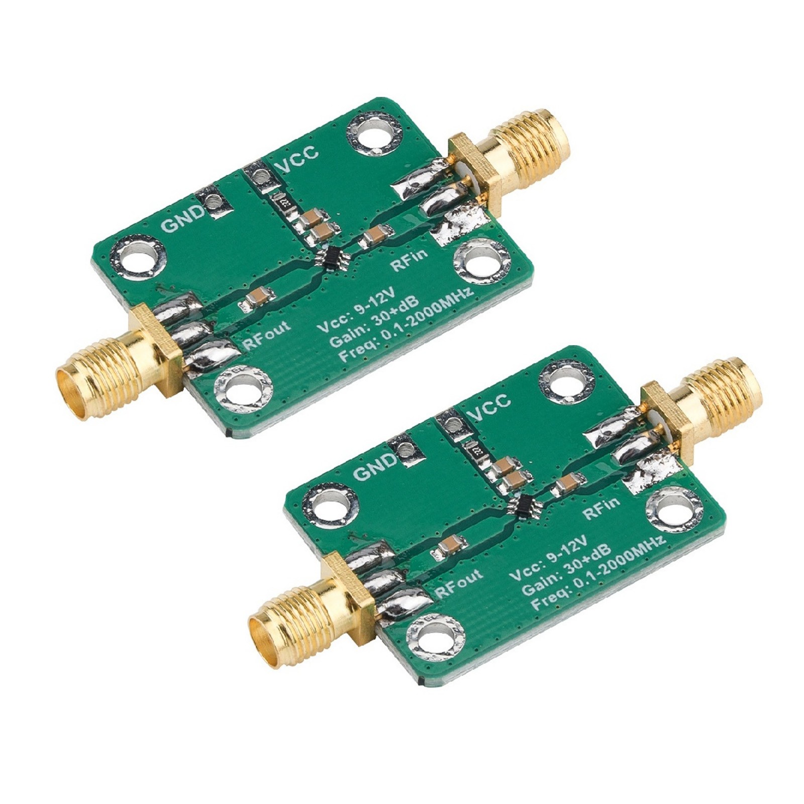 Broadband RF Power Amplifier 0.1-2000MHz Module Low Noise 30dB Gain LNA Device