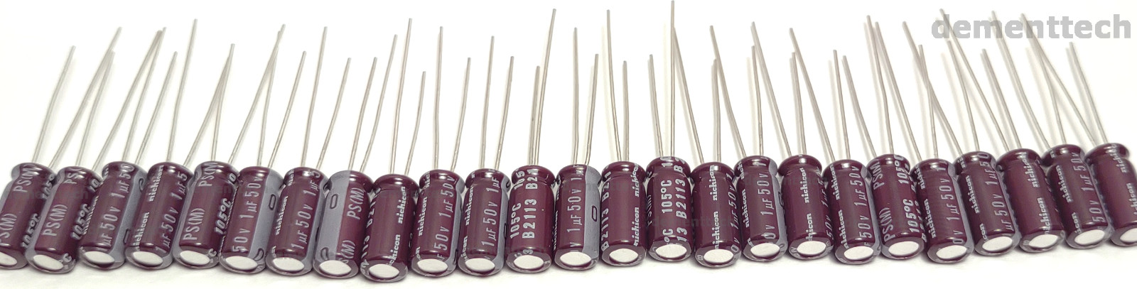 25x Nichicon PS 1uF 50V radial 105C Capacitors caps 5mm 5×11 Low-ESR Impedance
