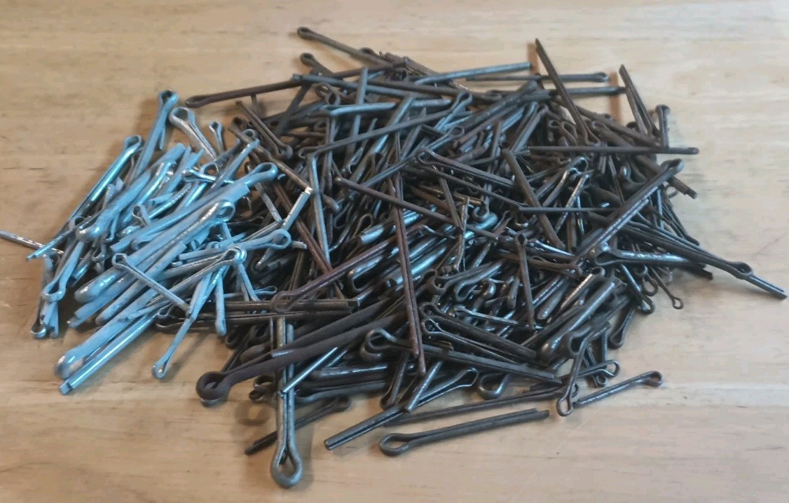 Cotter Pins Mixed Diameter and Length Extended Prong Steel 1 Pound 12.8 Ounces