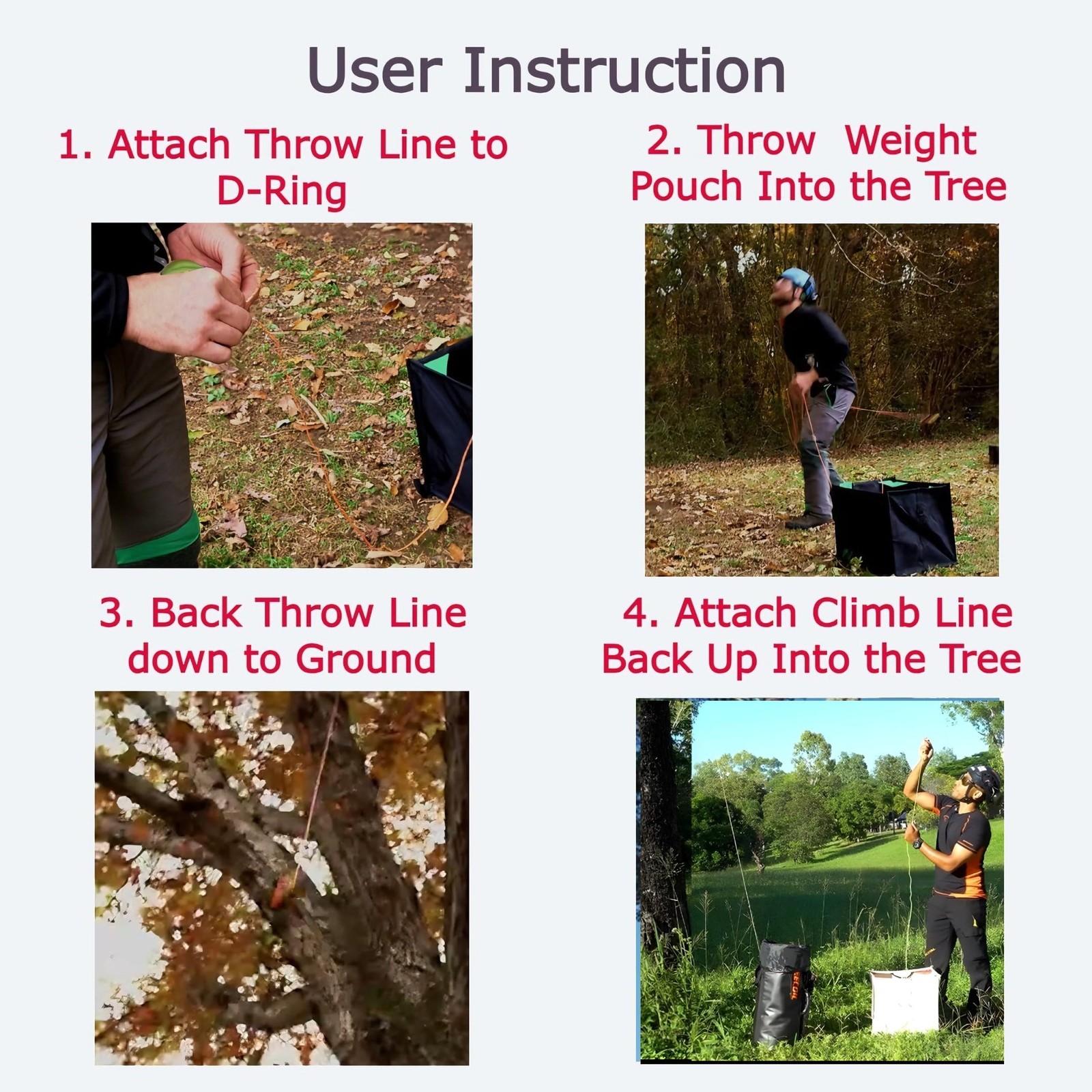Arborist Throw Weight Pouch Bag 2-Pack Set (8 OZ and 12 OZ)- Outdoor Sports Arbo