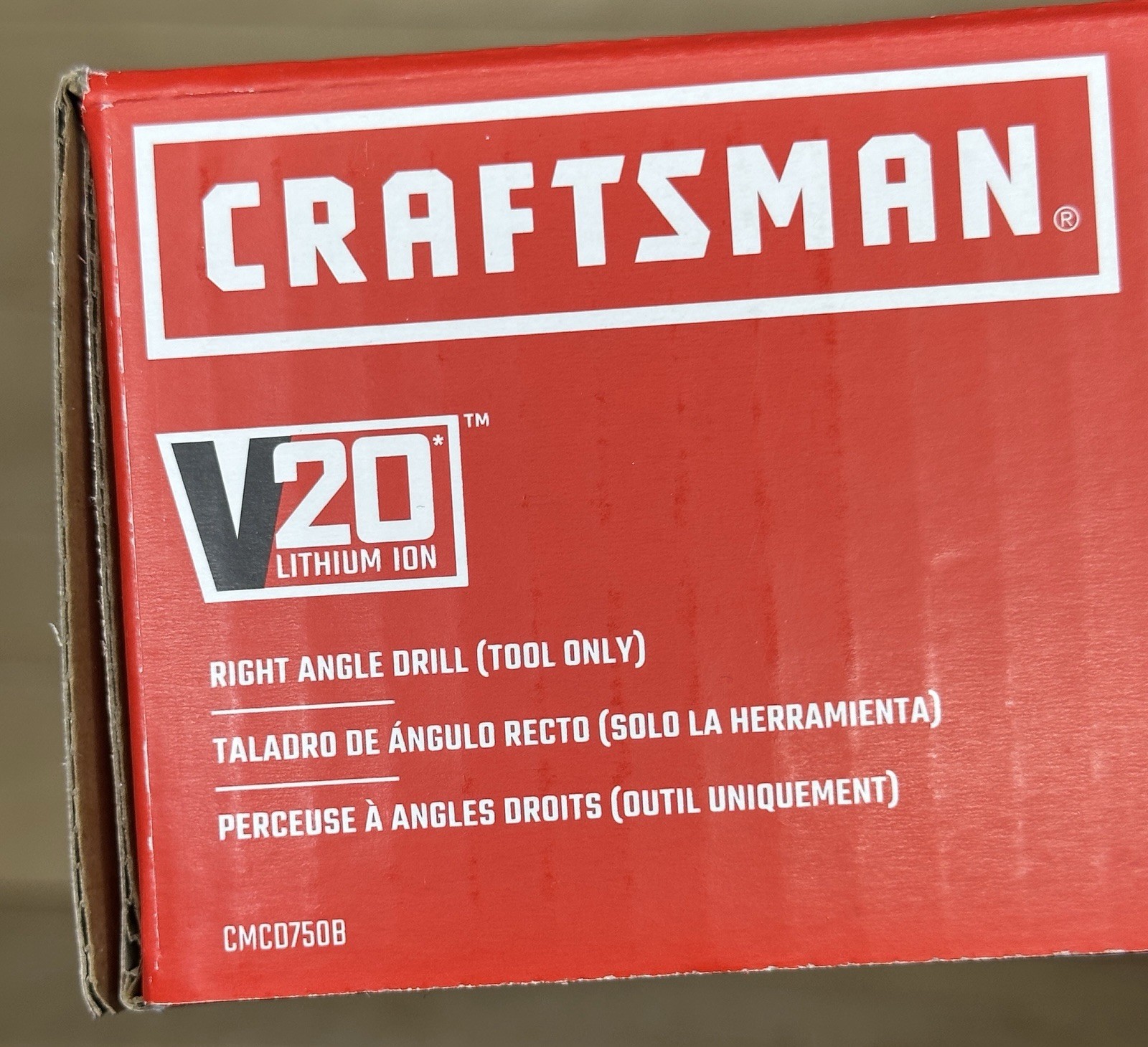 Craftsman V20 Cordless 3/8-Inch Right Angle Drill (Tool Only) CMCD750B – New