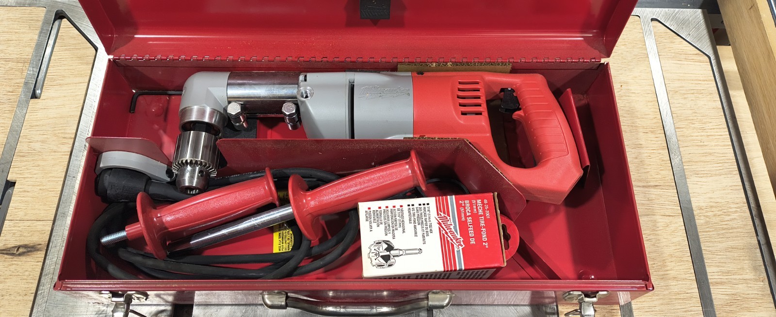 Milwaukee 1107-1 Heavy-Duty Right-Angle Drill with D-Handle, 1/2″ 500 RPM