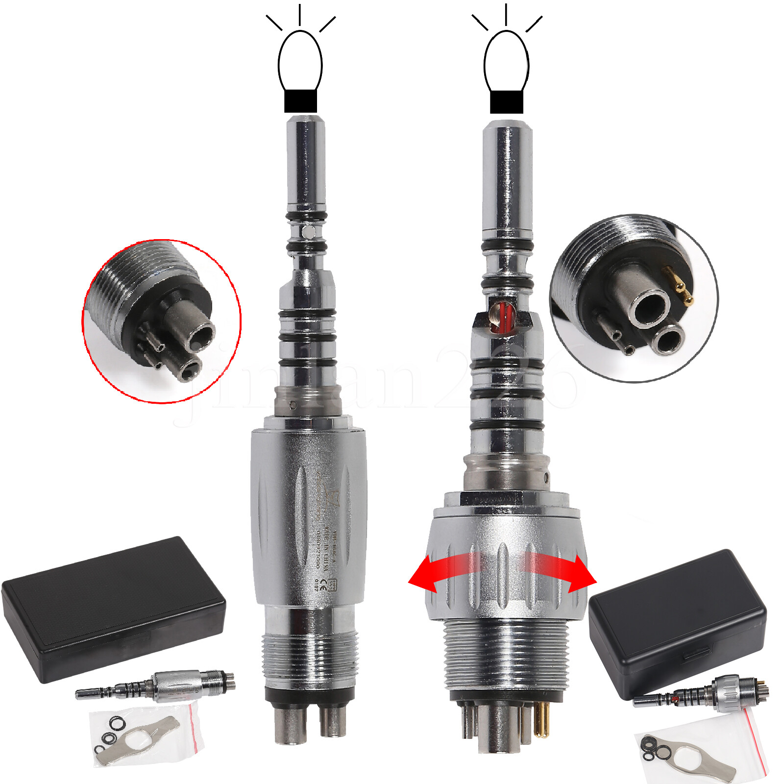 Dental LED Quick Coupler KAV 4 Hole / 6 Hole for KAVO Fiber Optic Handpiece