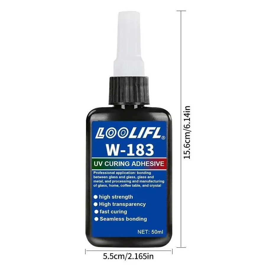 50ml 1pcs UV Glue Kit with UV Lamp Clear Waterproof Fast Cure DIY Craft Adhesive