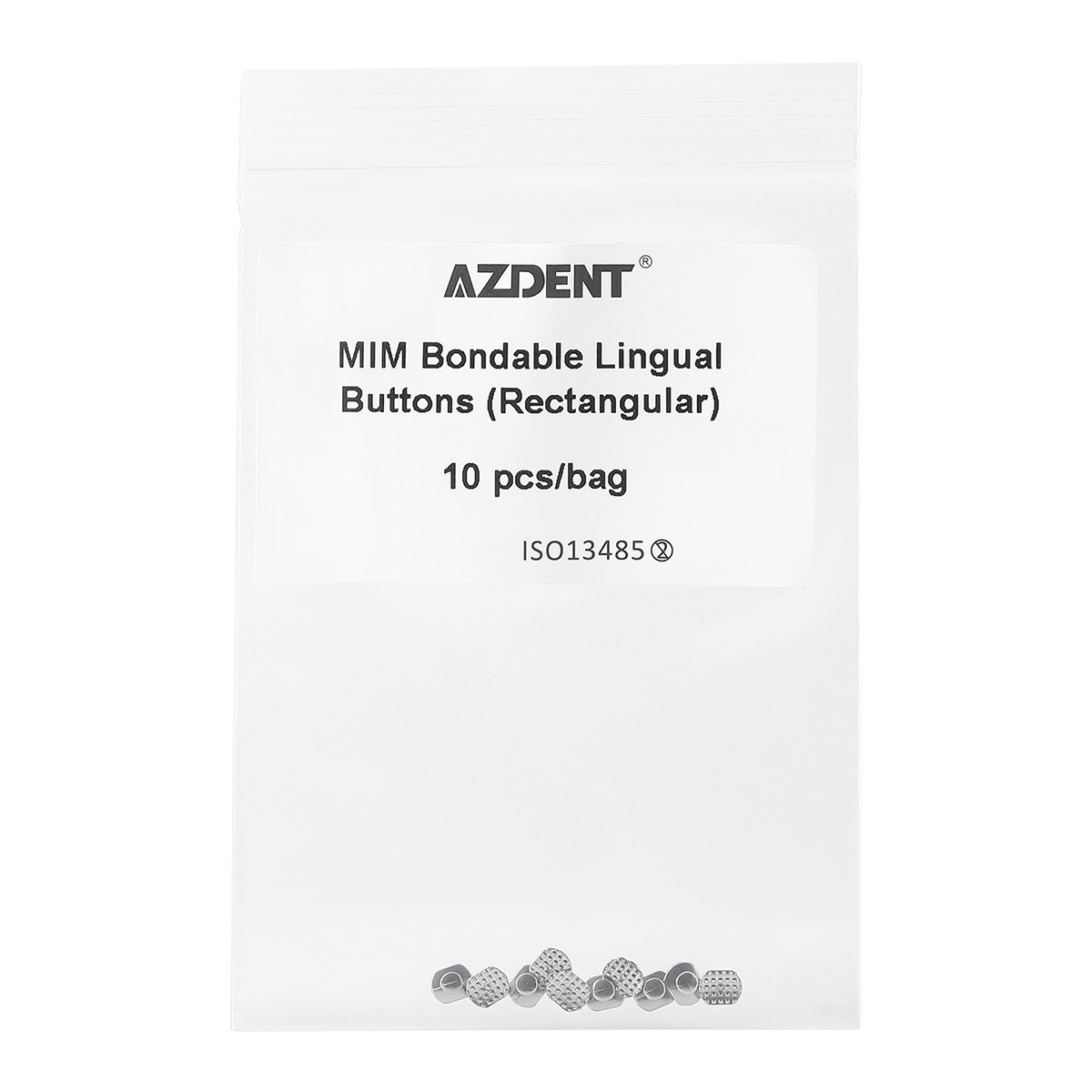 Dental Orthodontic Lingual Buttons Metal Monoblock Bondable Rectangular 10pcs/PK