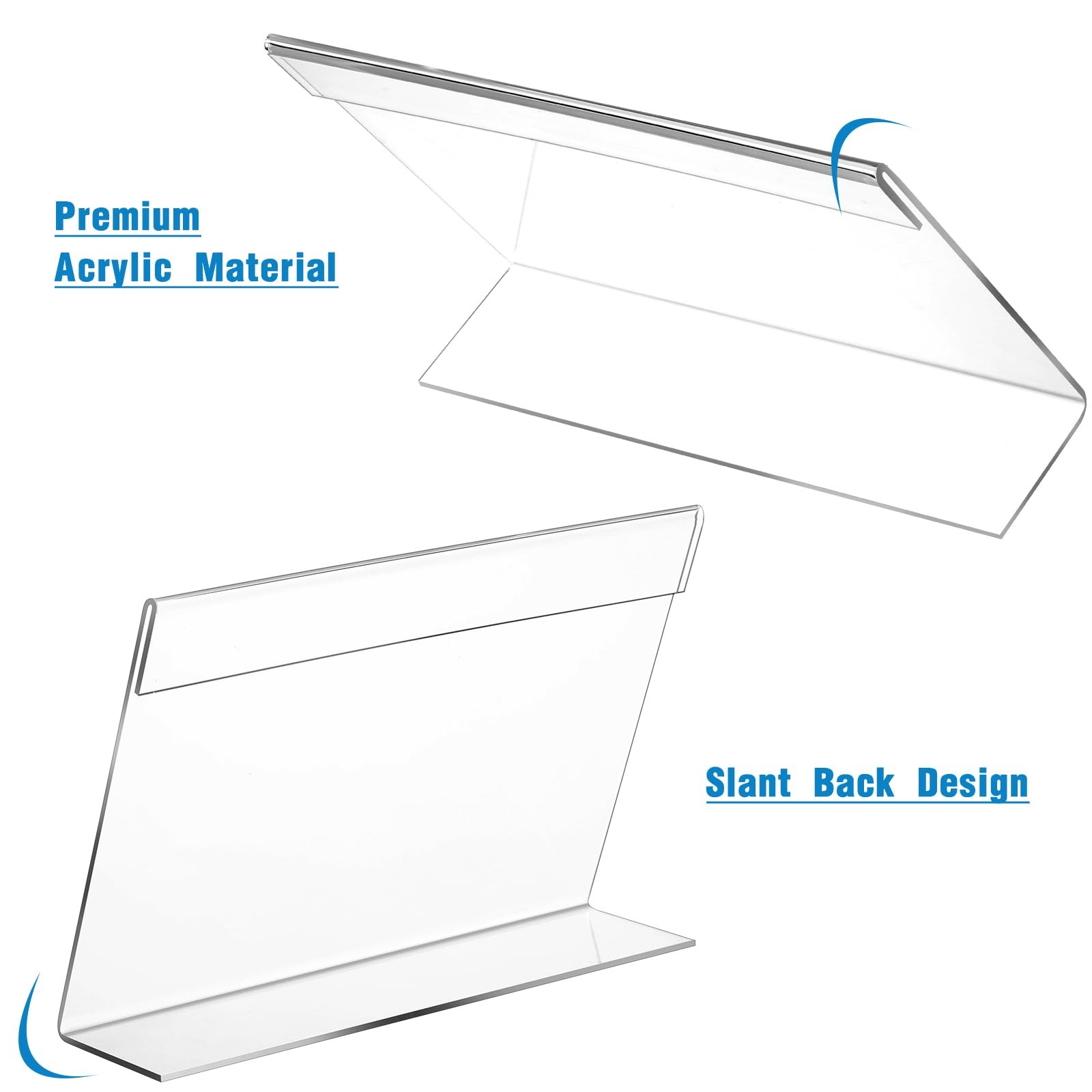 Vicenpal 6 Pcs 7×5 Inch Clear Acrylic Sign Holder Plastic L-shape Vertical Me…