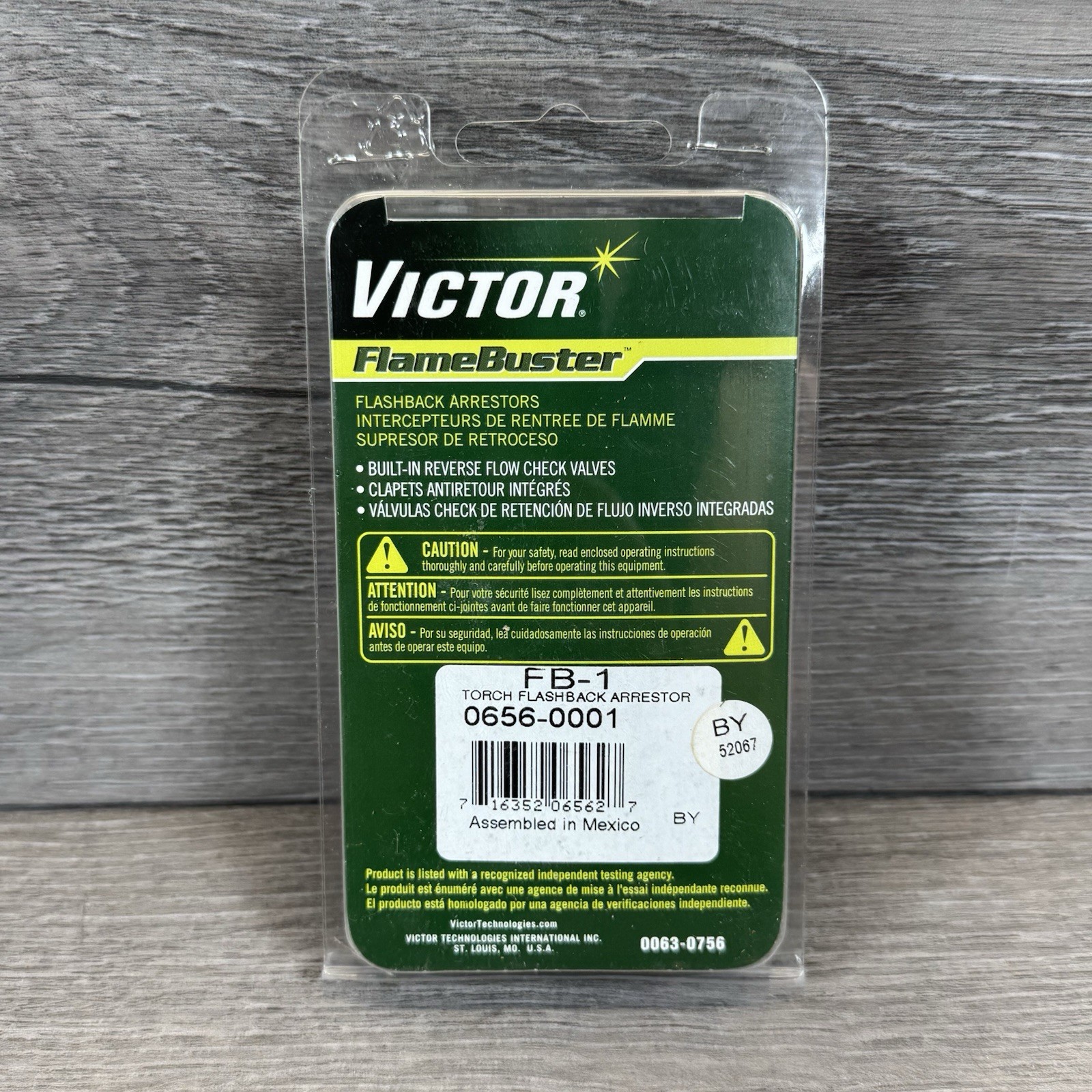 VICTOR FB-1 Arrestor Flashback Flamebuster Brand New 0656-0001