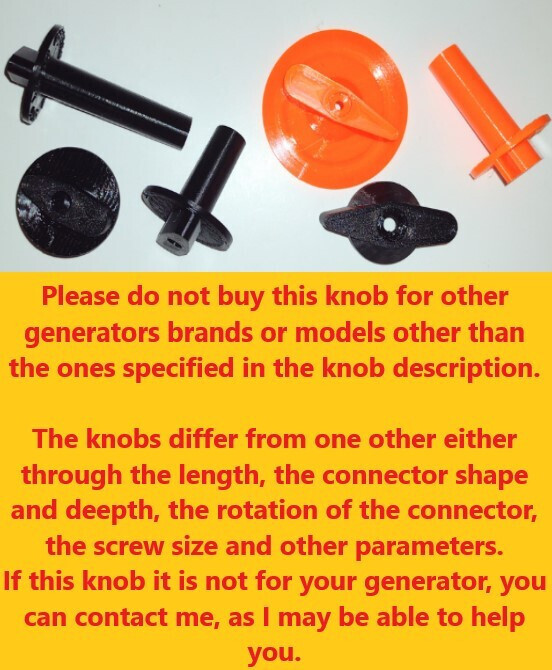 Champion inverter Generator 2500 w knob switch Run Choke 3D printed part – READ