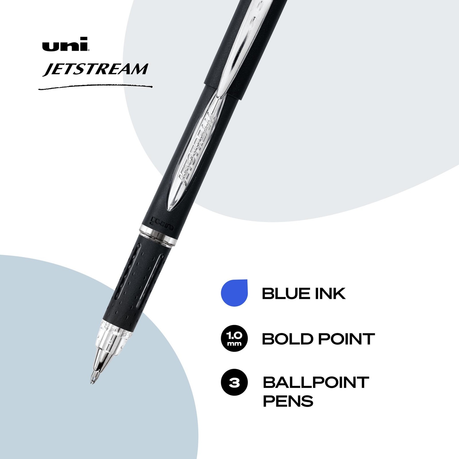 Uniball Jetstream Ballpoint Pens, Bold Point 1.0mm, Blue, 3 Office Product