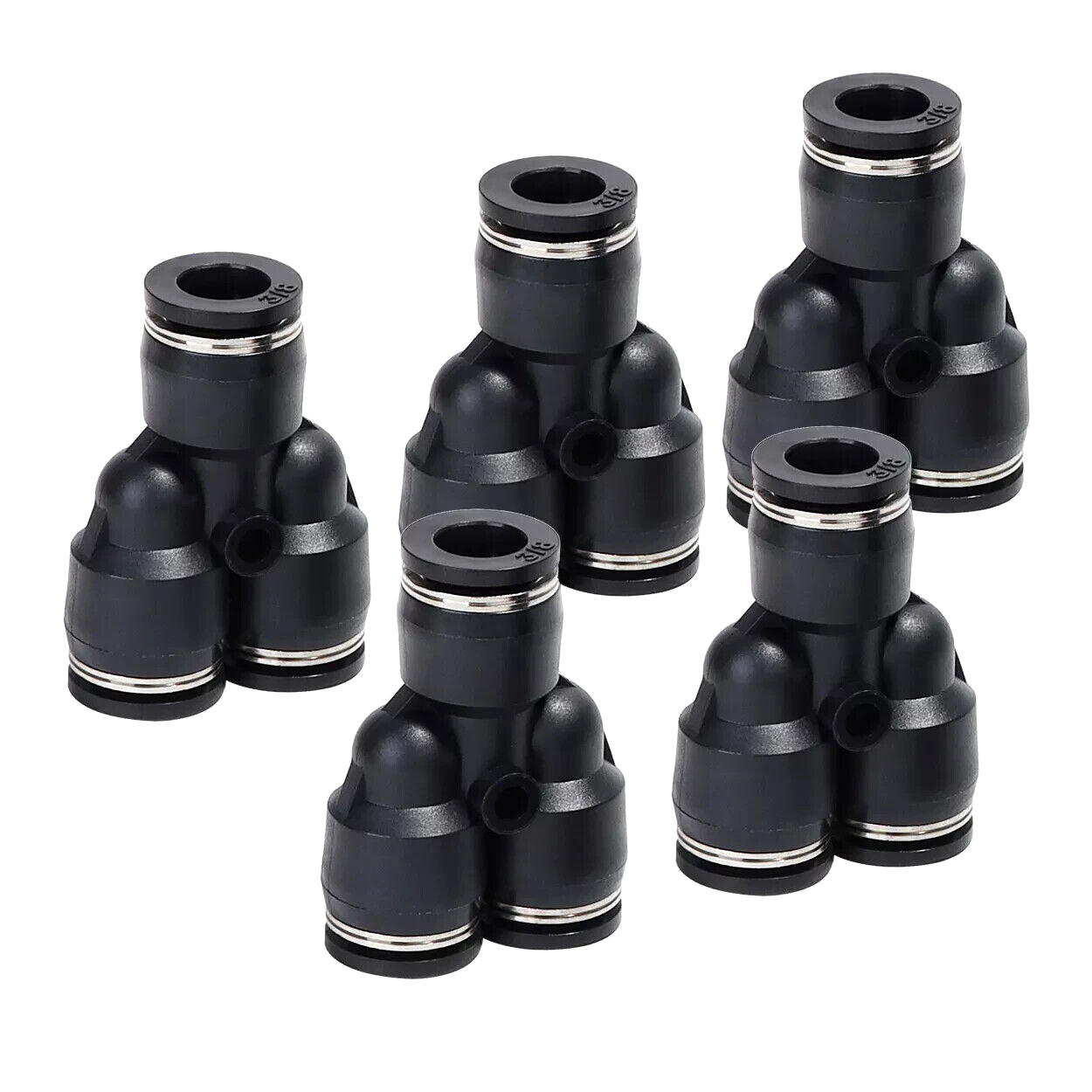 Air Line Union Push To Connect Air Fittings Y-Spliter For 3/8″ OD Pneumatic 5Pcs