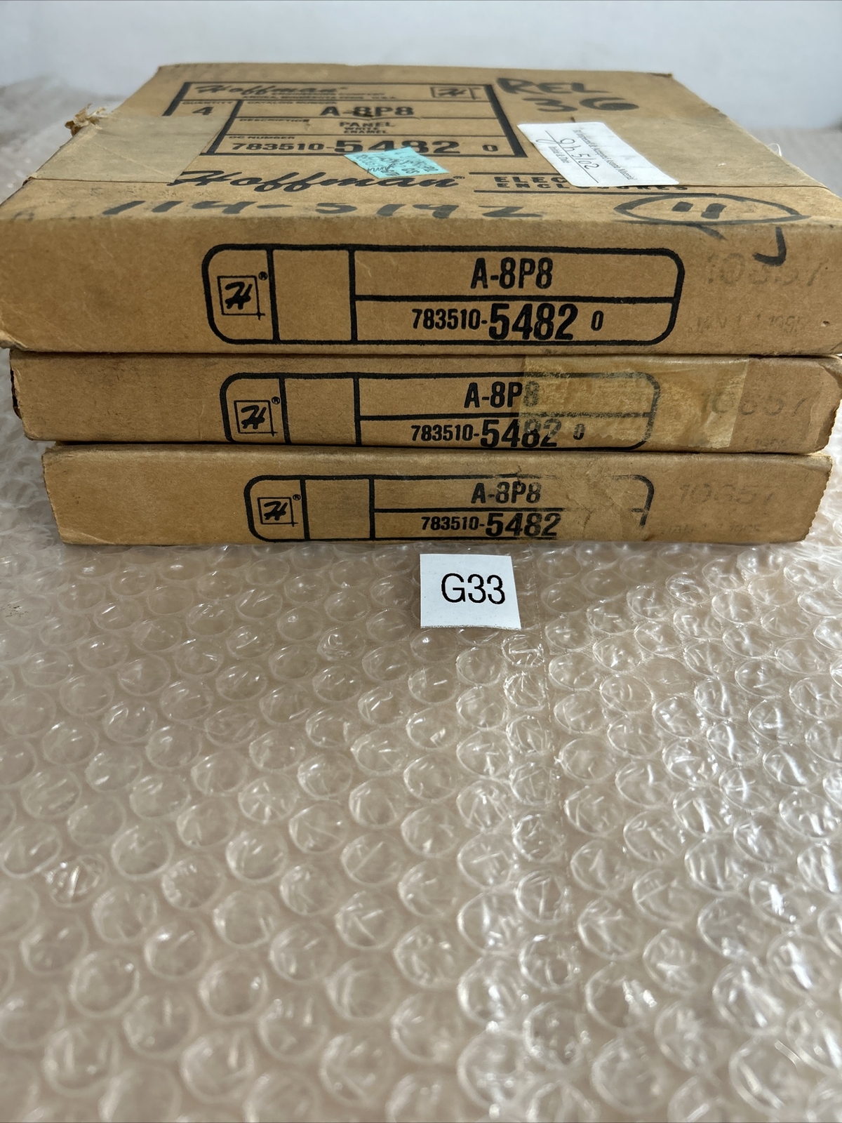 (3) HOFFMAN PACK OF 4 A-8P8 White Steel Panel Cover NIB + Warranty