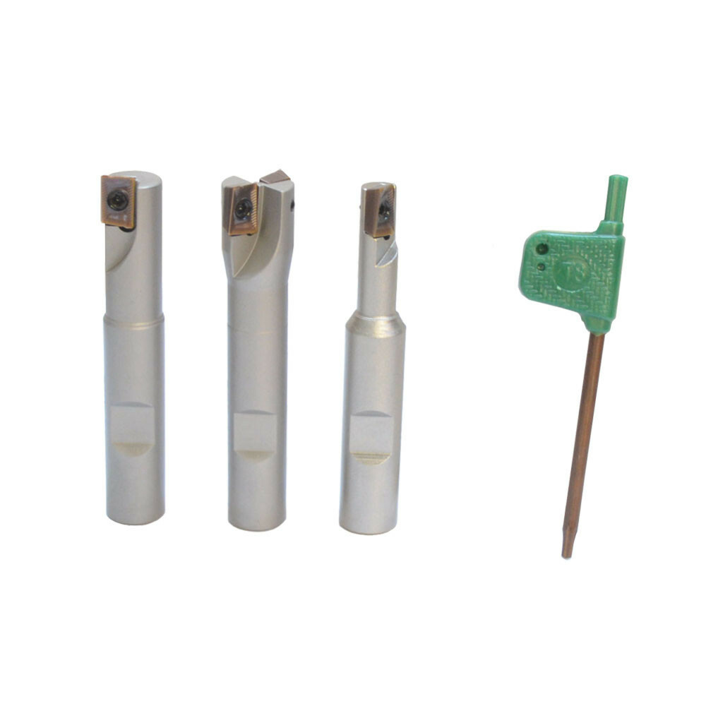 3 Pc 1/2» Shank 90 Degree Square Shoulder Indexable End Mill APKT1003 Inserts