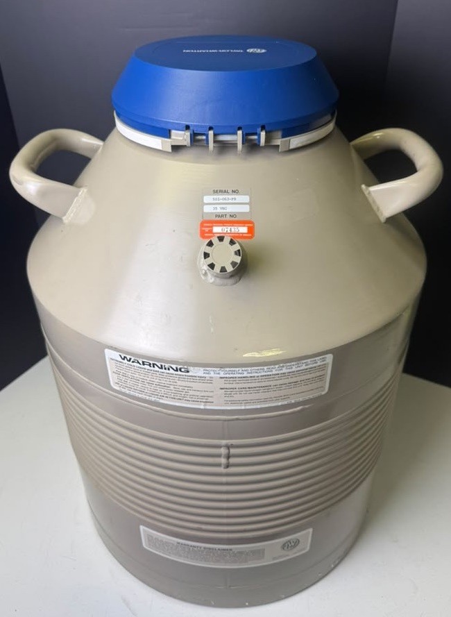 Taylor-Wharton 35VHC 35 L Liquid Nitrogen Tank with racks & canes for cryotubes