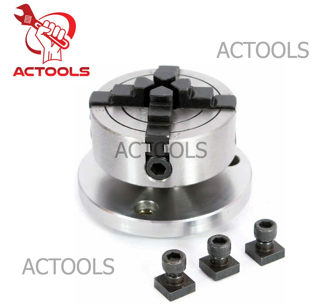 New Tilting Rotary Table 4″(100mm) + 70mm Independent Chuck 4 Jaws USA ACTOOLS