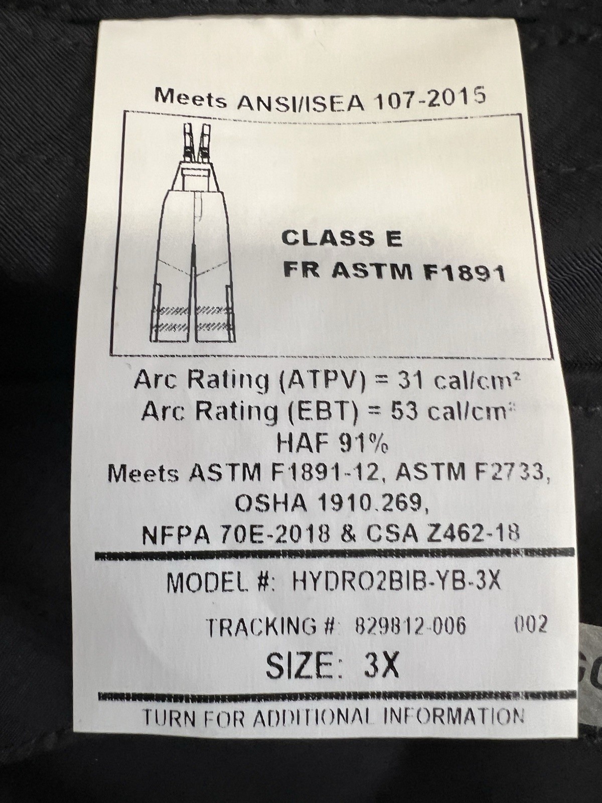 Gore pyrad FR Rated Waterproof Goretex Lineman’s Hi Viz Bibs Size XXXL