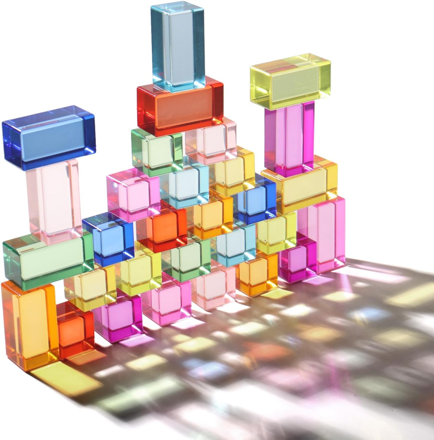 30 Pcs Mixed Acrylic Blocks Set – 10 Long (2.5X2.5X5Cm) + 20 Cube (2.5X2.5X2.5Cm