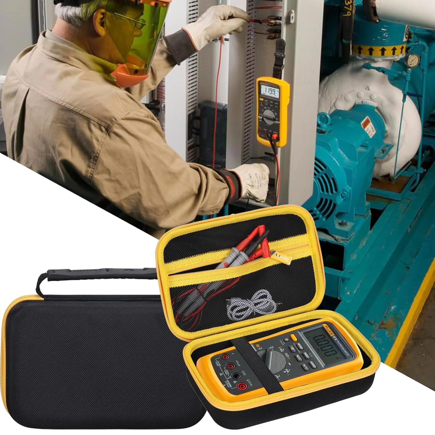 Case for Fluke 87V/Max/ 77 IV/ 83V/ 88 Industrial Digital Multimeter Hard Travel