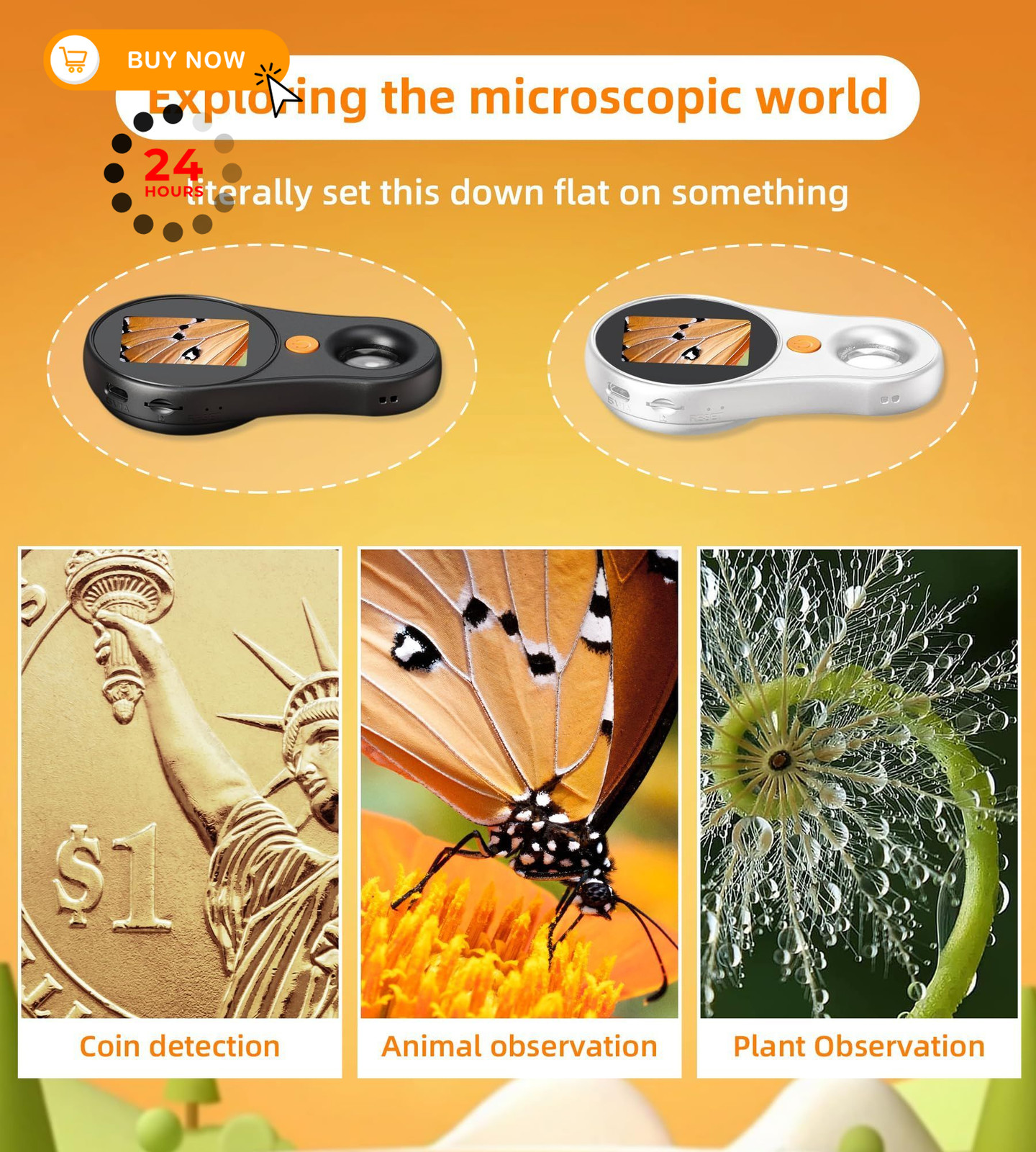 Digital Microscope Handheld 2.0 inch IPS Color Screen,Portable White