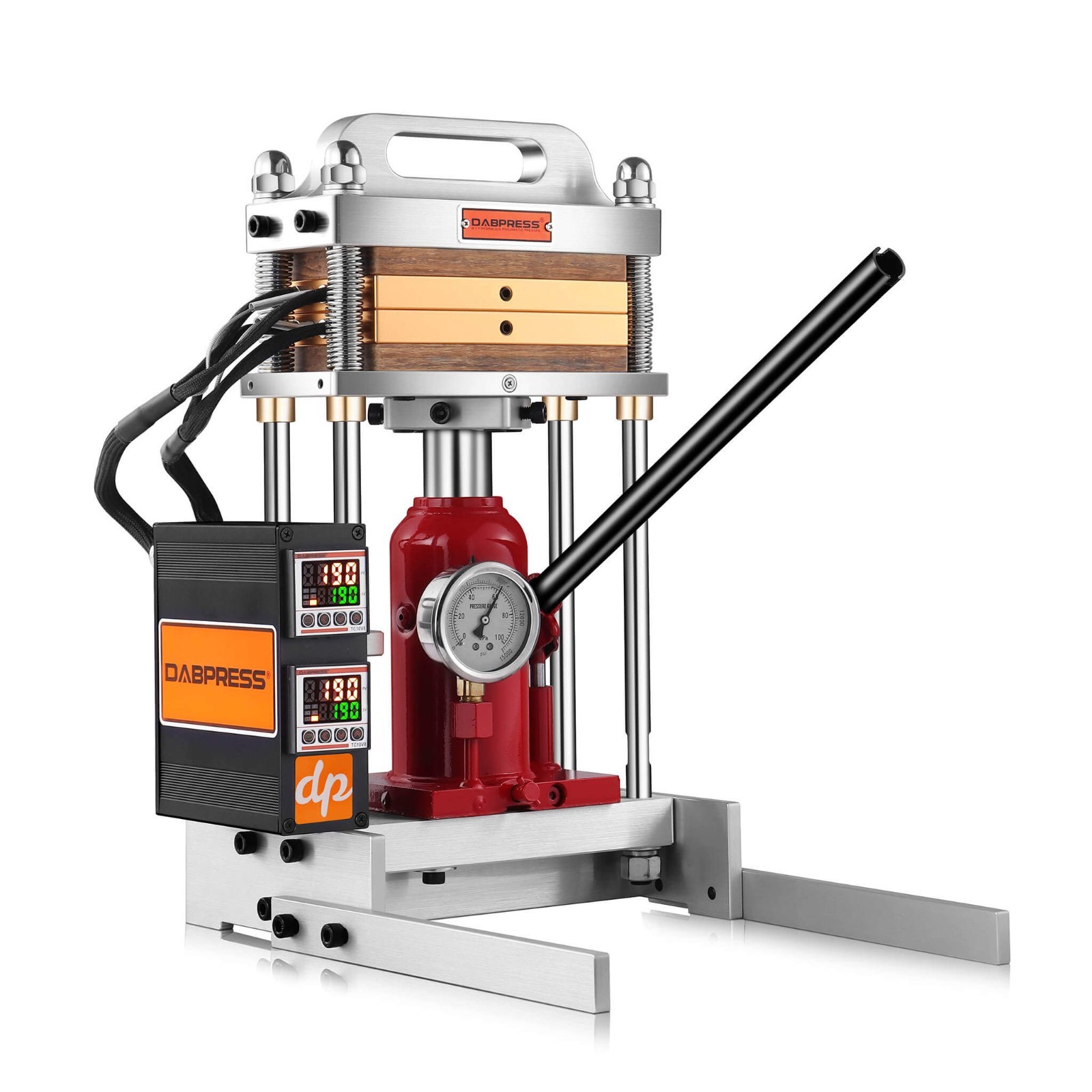 Dabpress Truebar 10 Ton Flagship Press with a Pressure Gauge – 4×7″ Heat Plates
