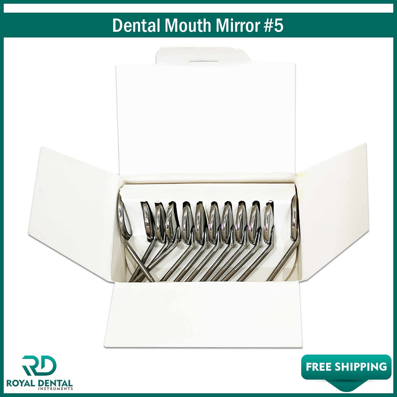 Dental Premium Mouth Mirror heads Size #5 Mirrors Dentistry Instruments 12Pcs