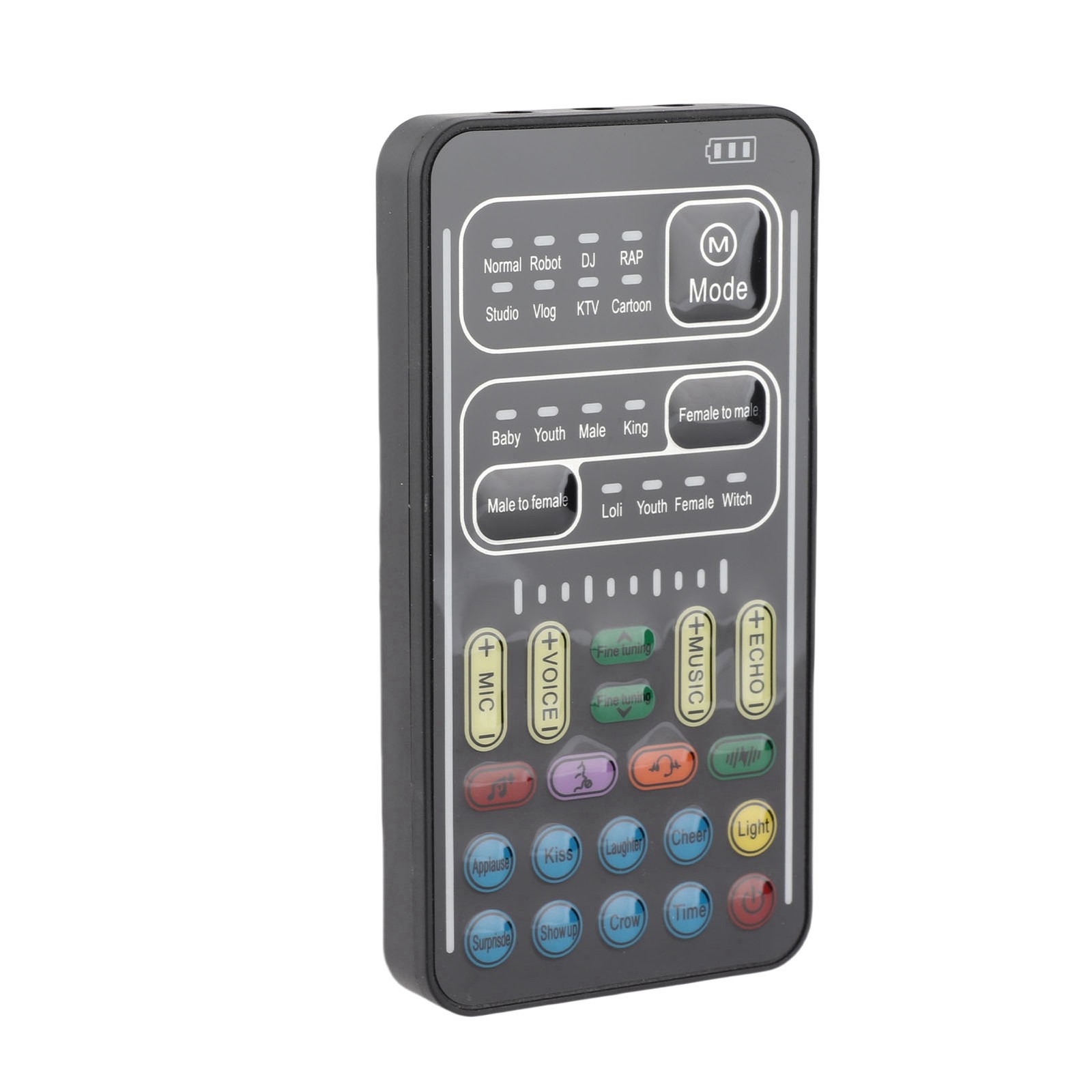 Mini Live Sound Card Voice Changer 8 Vocal Tones 8 Built-in Sound Effects