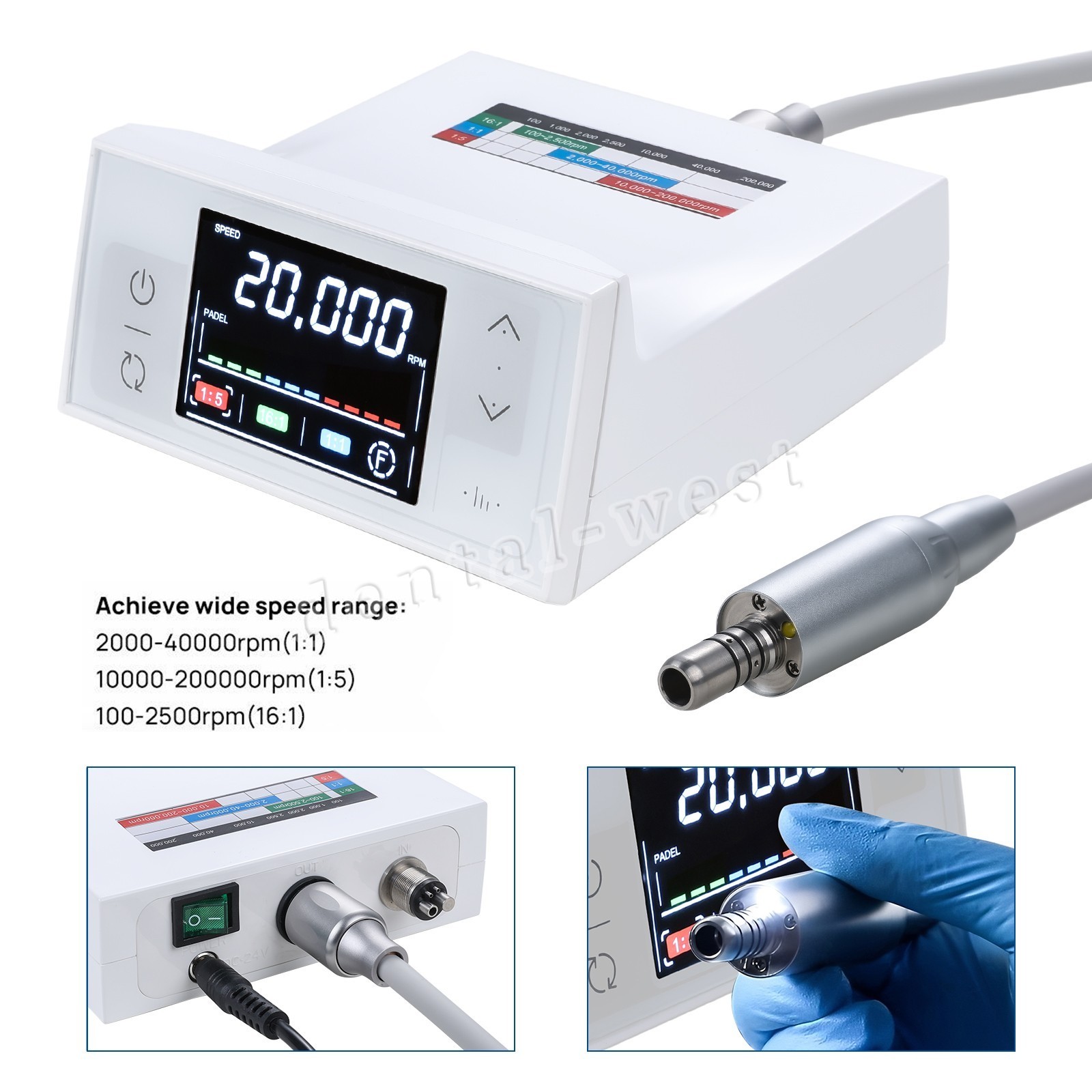 CICADA Dental LED Brushless Electric Mirco Motor LED Screen Touch Button