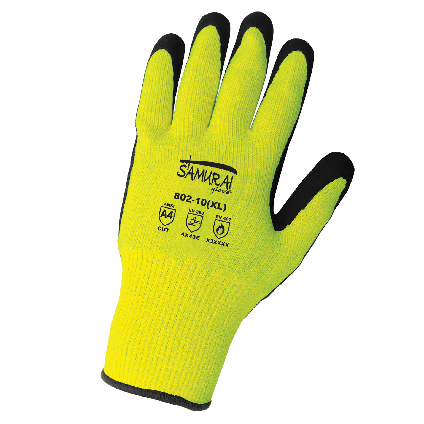 Samurai 802 Hi-Vis ANSI A4 Cut, Abrasion, Puncture, & Heat Resistant Work Glove