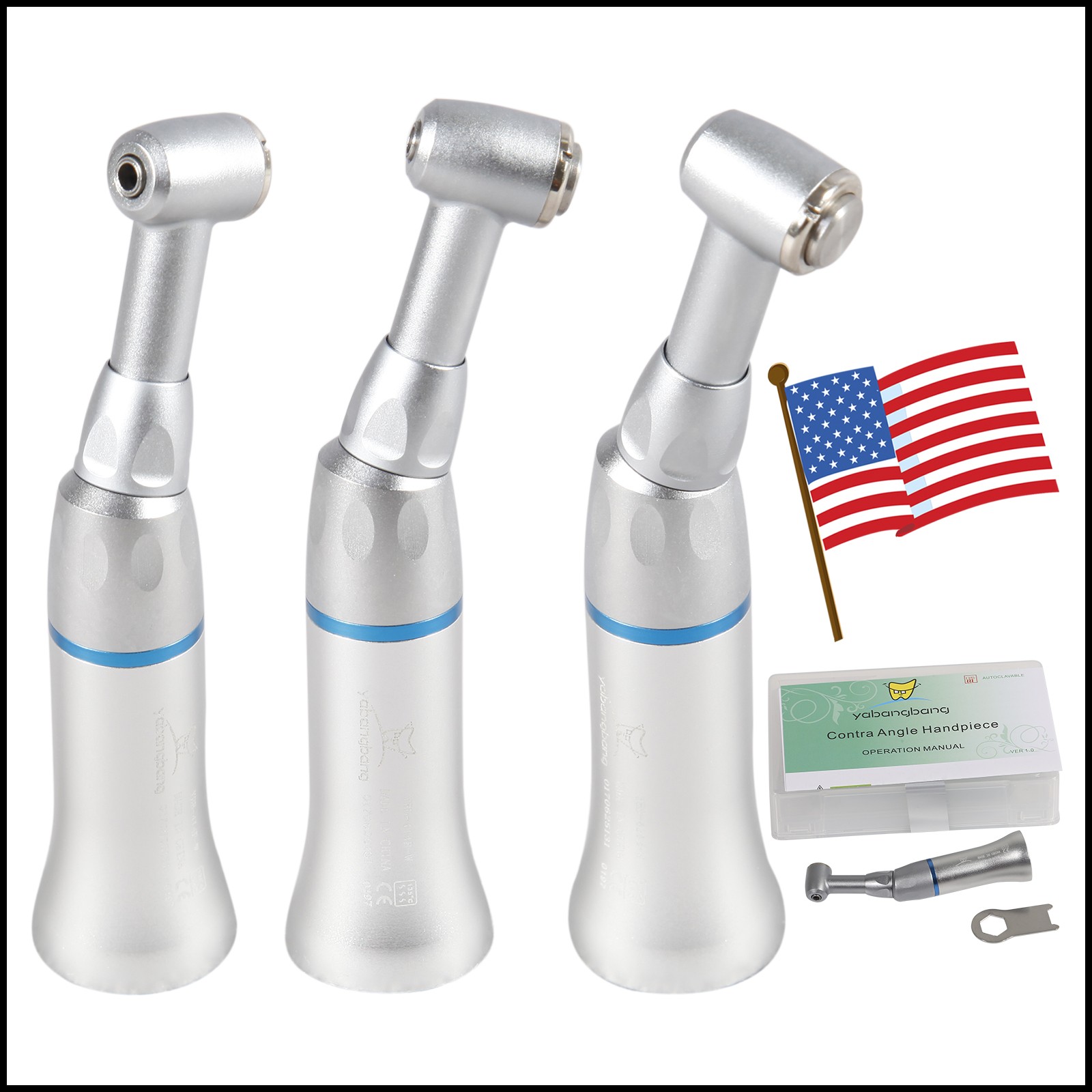 10pcs NSK Style Dental Low Slow Speed Handpiece Contra Angle Push Button E-Type