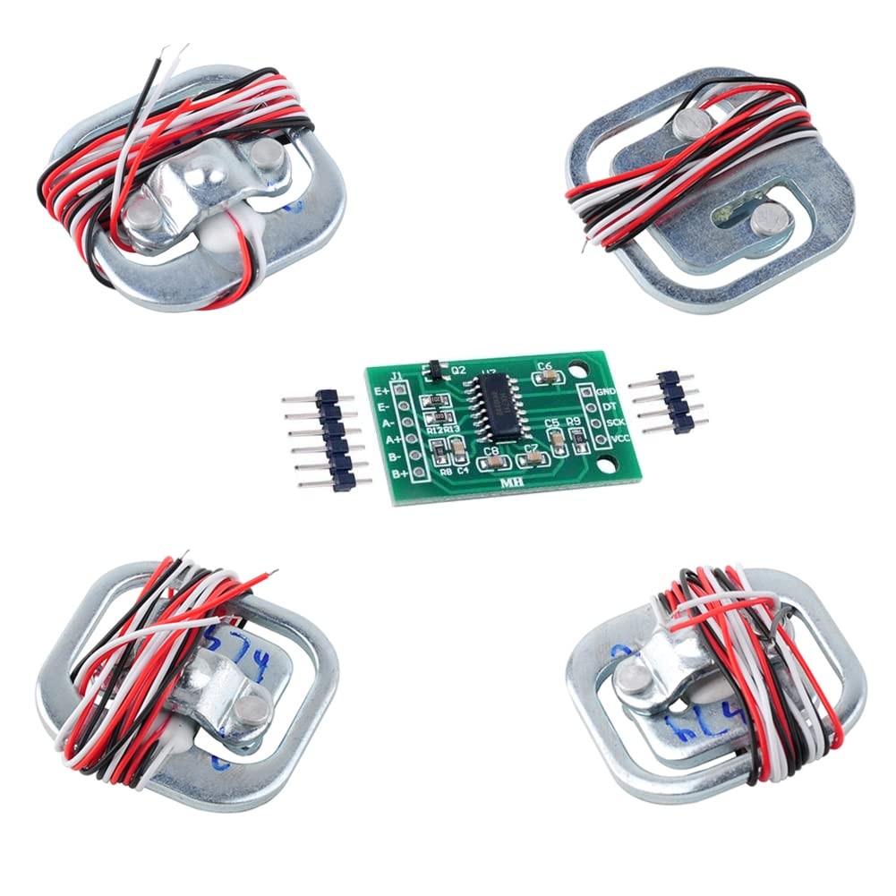 4pcs 50kg Load Cell Half Bridge Strain Gauge Human Body Scale Weight Sensor +…