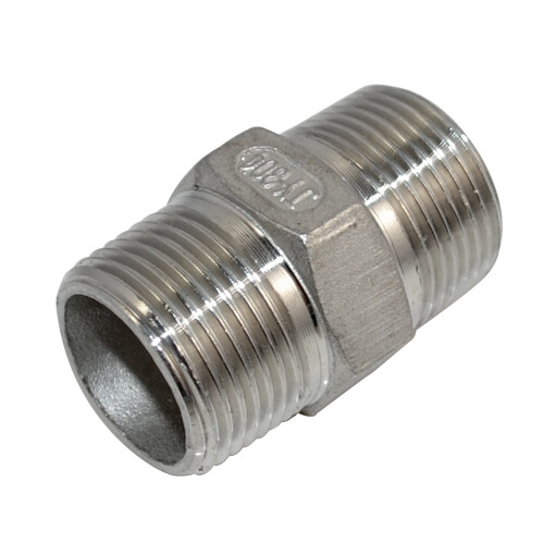 3/4″ 3/4 in NPT Stainless Steel 304 Pipe Thread Male Hex Nipple Fitting Adapter